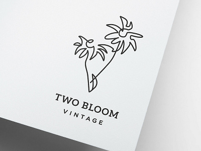 Two Bloom Vintage Logo branding graphic design illustration logo design marketing retail design two bloom vintage vintage visual design