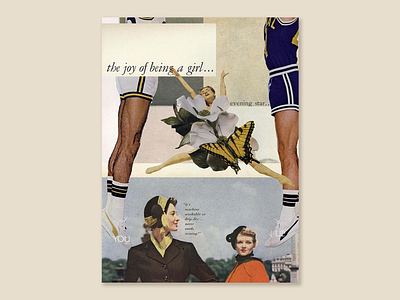 Joy Of Being art collage collage art design feminime fine art mixed media poster print