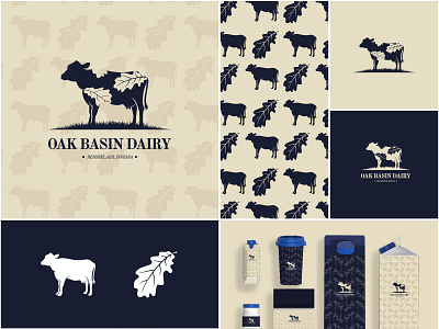 Oak Basin Dairy Logo and Branding Design branding design icon logo logo design typography vector