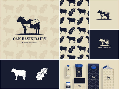 Oak Basin Dairy Logo and Branding Design