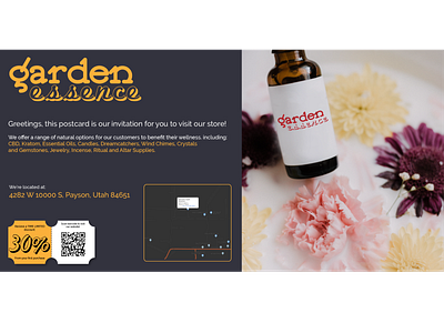 Garden Essence Postcard Design postcard design vector