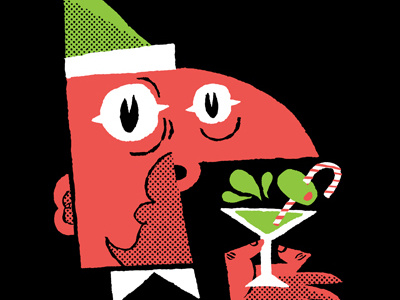 Holiday Poster WIP booze christmas holiday illustration xmas
