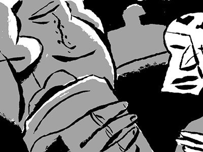 Noir Bar WIP comics illustration