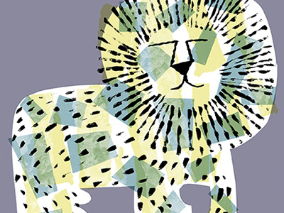 Cut Paper Experiment collage illustration lion