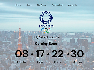 Tokyo Olympic 2020 Countdown Page!