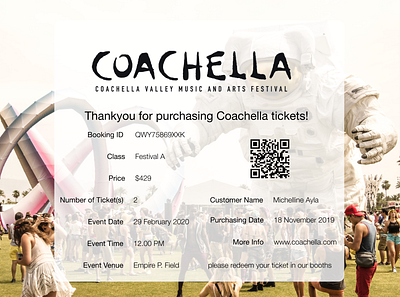 Email Receipt Interface coachella coachella ticket dailyui dailyui017 dailyuichallenge design email email receipt email receipt interface figma interface interface design interfacedesign ui user interface ux