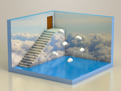 Isometric Truman Show Scene 3d 3d art 3d design 3d illustration 3dartist cinema4d isometric 3d