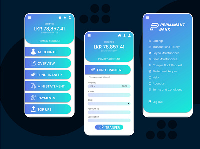 Banking App UI design android ui app mockup app ui mobile app mobile ui screens ui ui design user ux