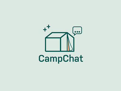 Campchat Logo 2 app camping camping logo design graphic design icon illustration illustrator minimal tent ui vector
