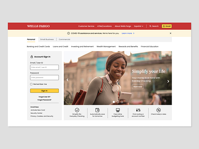 Wells Fargo Redesign app banking banking app design desktop fintech fintech app product product design responsive responsive design ui ui design ux ux design visual design web design