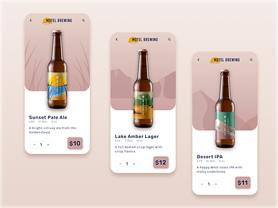 Beer Product Page app beer branding design logo mobile pastel product purchase ui vector