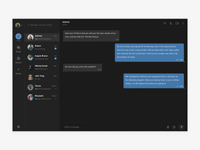 Direct Messaging dailyui 013 dark theme direct messaging minimalism web