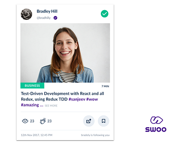 Card-concepts for Swoo live stream swoo ui