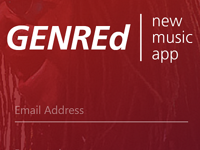 GENREd application dailyui music sign up ui