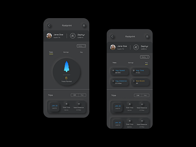 Aether - Footprint app automobile automotive electric vehicle electric vehicles human machine interface mobility ui ux uxdesign