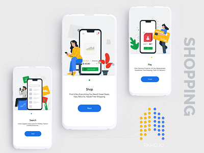 E-commerce App Intro Part-01 2020 2020 ui trends app design app intro design ecommerce girls shopping google illustration rkhd shopping shopping app ux