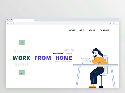 Work From Home #corona 2020 ui trends branding corona coronavirus design earn from home illustration indiafightcorona landing page rkhd stay in home study from home website website design work from home worldfightcorona