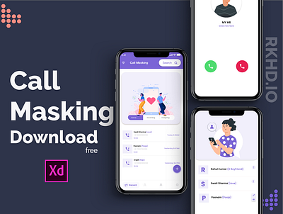 Call making App free download Now 2020 ui trends branding calligraphy clean color concept creativity design icon illustration rkhd typography ux