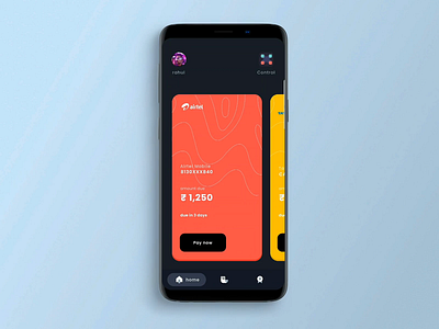 Bill Payment - #protopie5.0 2020 ui trends app bill payment credit card creed design rkhd typography uidesign ux