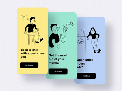 Sass Onboarding Screens 2020 ui trends animation apps apps design login logo onboarding onboarding illustration rkhd saas sass support ui ux visit store