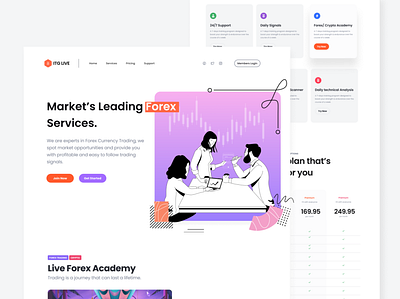 Forex Landing Page 2020 ui trends 2021 cryptocurrency forex hero page hero section illustration landing page landing page design marketing typography uidesign ux
