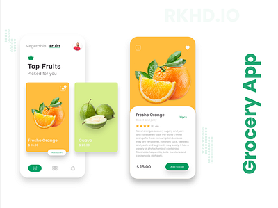 Morden Grocery App app branding design ecommerce app grocery app grocery store illustration rkhd typography ux visual design