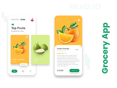 Morden Grocery App app branding design ecommerce app grocery app grocery store illustration rkhd typography ux visual design