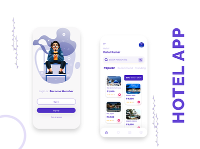 Hotel Booking App 2020 2020 2020 ui trends app branding design home hotel booking hotel booking app illustration login rkhd ux vector