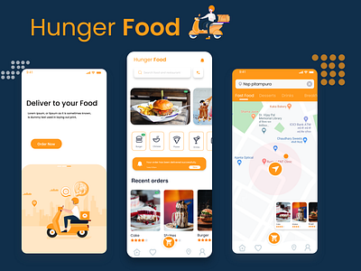 Food App 2020 Order you food 2020 trend branding design food order home screen illustration restaurant app rkhd typography ui
