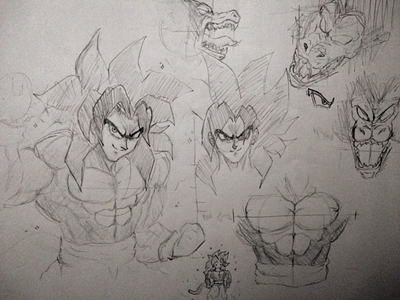 Goku ssj4 sketch by Gabriel on Dribbble