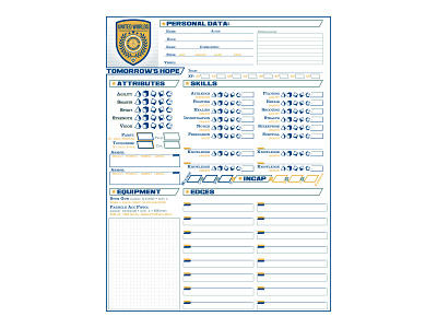 Charactersheet:  Tomorrow's Hope