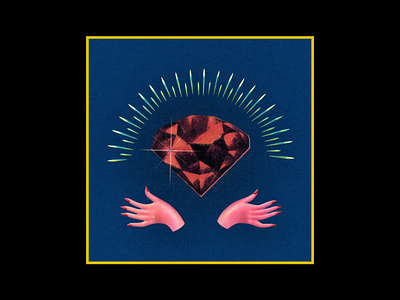 ooh aghh beautiful collage design diamond dream hands illustration jewel love pink sparkle surreal talisman vintage