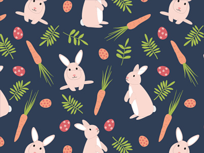 Happy Bunnies easter surface pattern illustration illustration digital