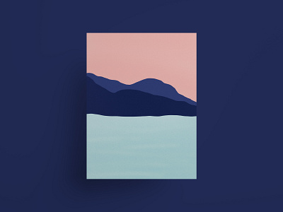 La monté art blue color design illustration minimal minimalist pink procreate procreate app simple simplicity