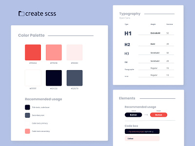 create scss website - style guide brand color design figma figmadesign palette style styleguide typo typography ui ui design ux website