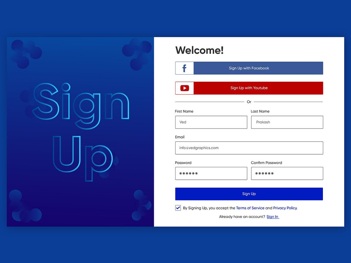 Sign Up UI designs, themes, templates and downloadable graphic elements ...