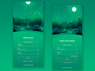 Mobile App Sign up & Login Screens