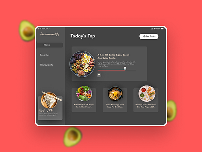 Food Recommendation App (Day 6) anas2479 design figma food food and drink ipad ui web