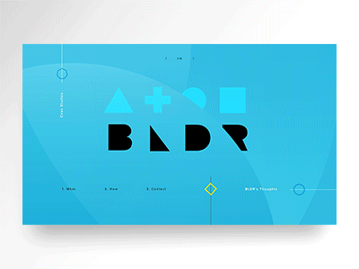 Site Concept animate blue button desktop motion shapes type yellow