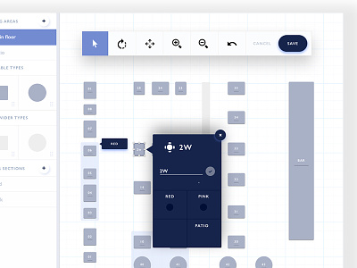 Configure Restaurant Floor Plan blue dashboard desktop icons native restaurant square tablet tool ui ux