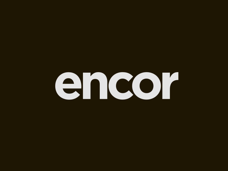 Encor Logo animation black branding e gif logo typography white