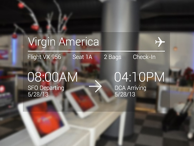 Google Glasses Check-in airplane check in feedback flight glasses google google glasses interface minimal thin time transparent virgin virgin america