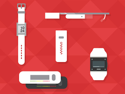 Minimal Vectors of Wearable Technology basis watch feedback flat google glass grey huffingtonpost icons nike fuel pebble watch triangles ui vector