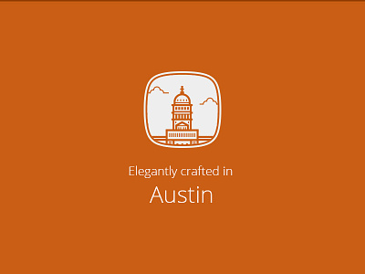 Eleganty Crafted in Austin austin capital city icon logo minimal seal texas