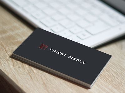 Business Card Options branding business card desk gray logo pixels portfolio red shadow uppercase