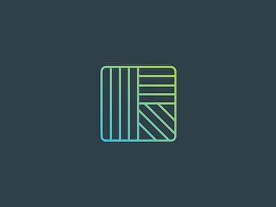 "R" Branding Ideas blue brand gradients lines logo minimal subtle. green