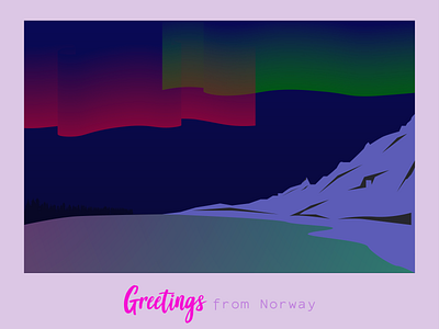 Greetings from Norway adobe illustrator flat design illustraion