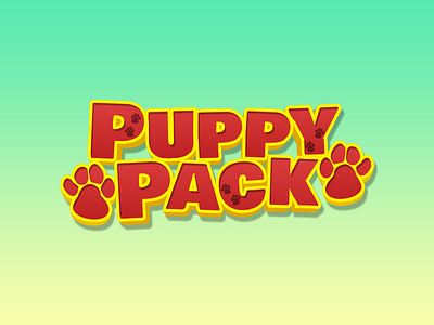 Puppy Pack Logo game logo type typography vector