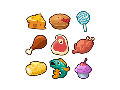 Food Icons app food game icon illustration vector