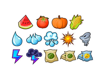 Farm Icons app food game icon illustration vector weather